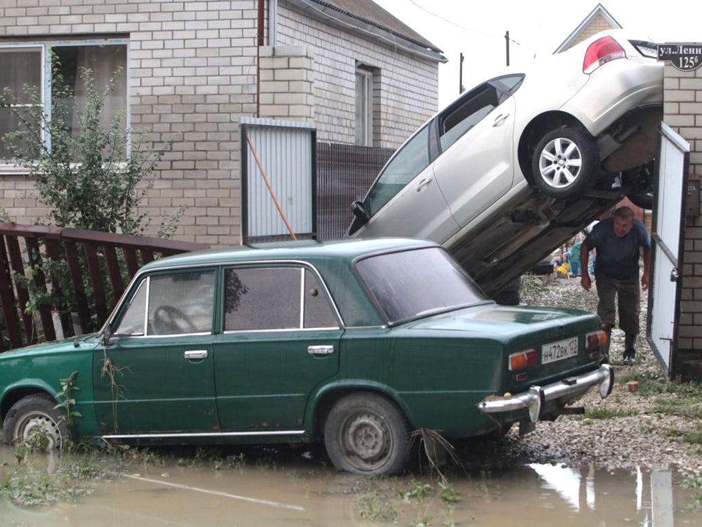 Aftermath of flash flooding in the town of Krymsk, Krasnodar region, Russia