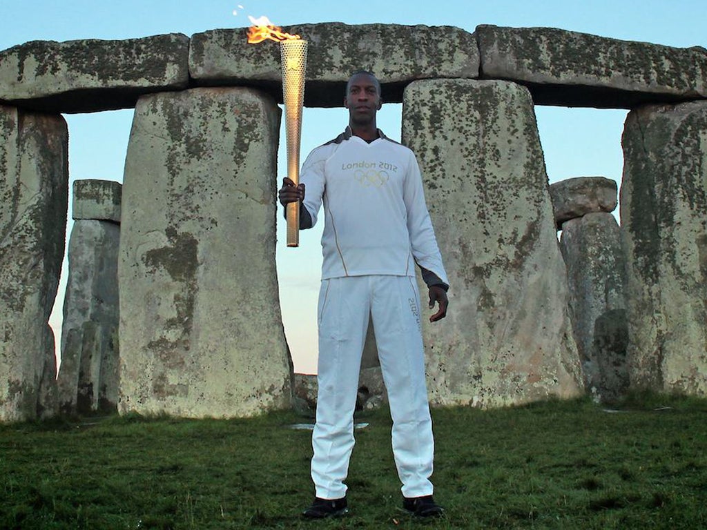 Johnson at Stone Henge earlier today