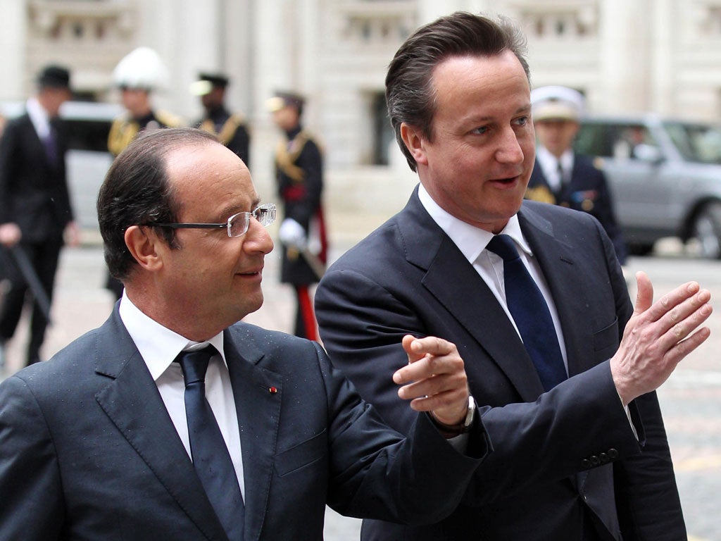 Which way now? François Hollande and David Cameron this week