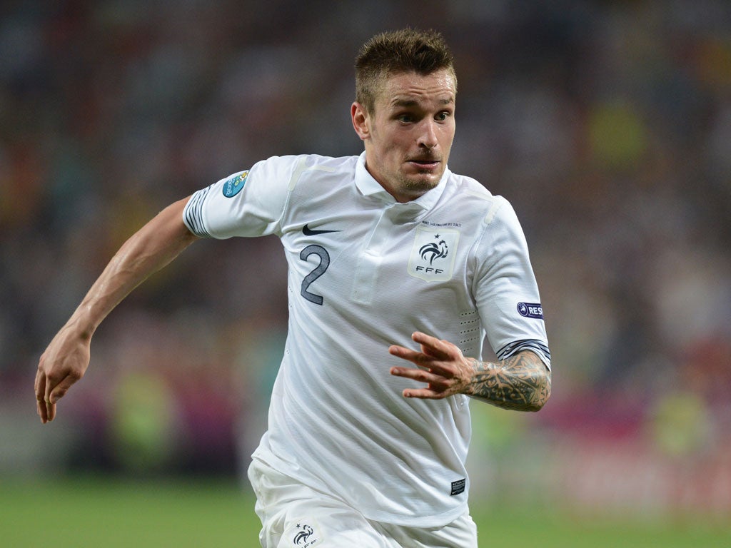 Mathieu Debuchy in action for France