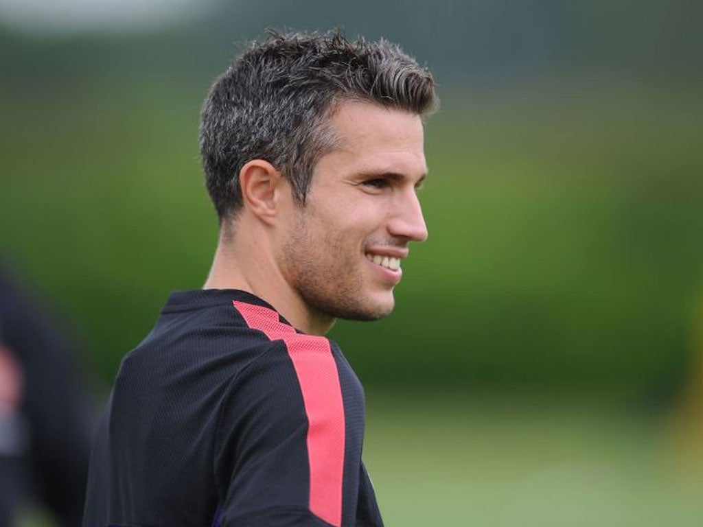 Robin van Persie returned to Arsenal pre-season training today