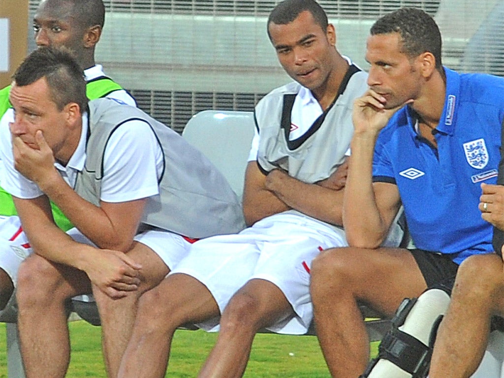 John Terry, Ashley Cole and Rio Ferdinand