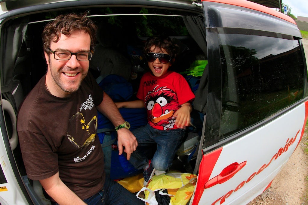 David and Krishan, mercifully dry for a minute