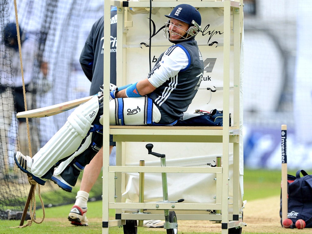 Waiting for my turn to bat during nets at The Oval yesterday