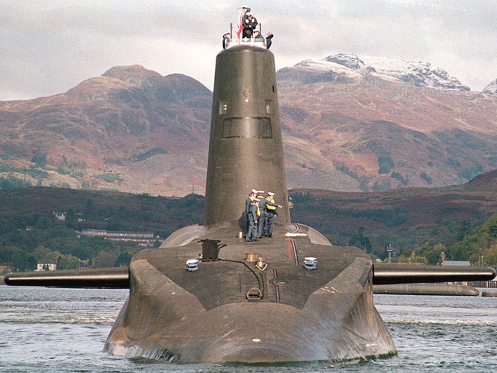 HMS Vanguard, one of Britain's Trident nuclear submarines