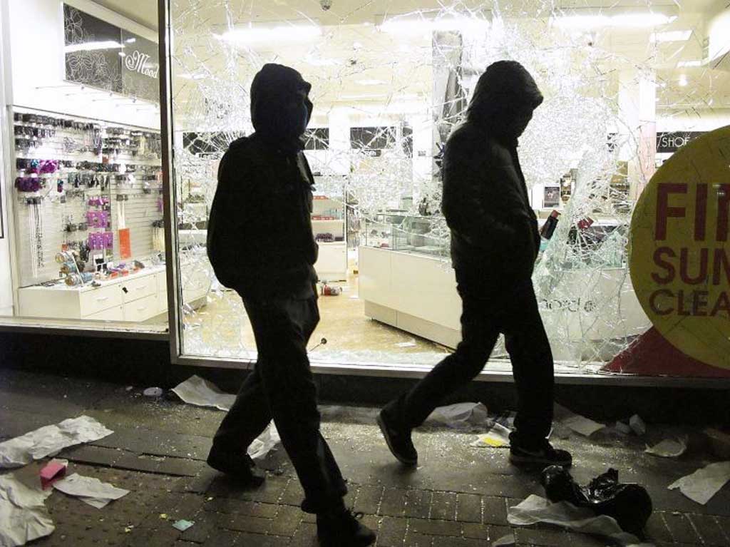 The price of not caring: a looted Debenhams store during the London riots in 2011 (Getty)