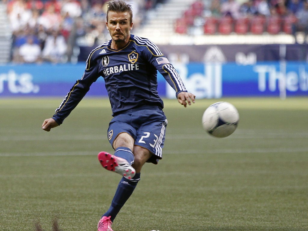 David Beckham in action for LA Galaxy