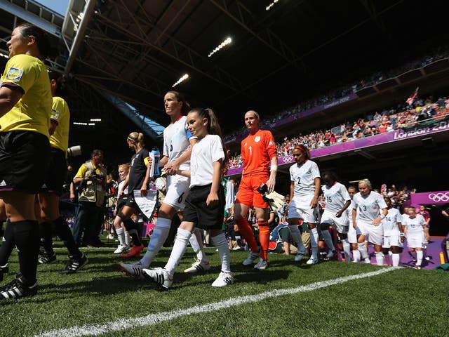 Team GB walk out at the Millennium Stadium