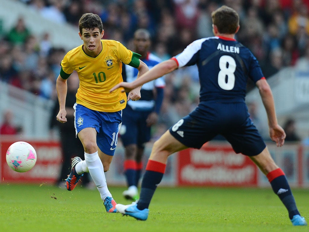 Oscar in action against Team GB