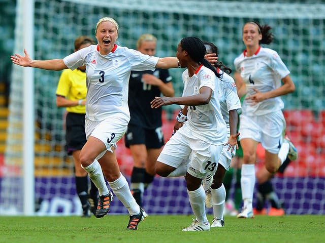 Steph Houghton celebrates the winning goal