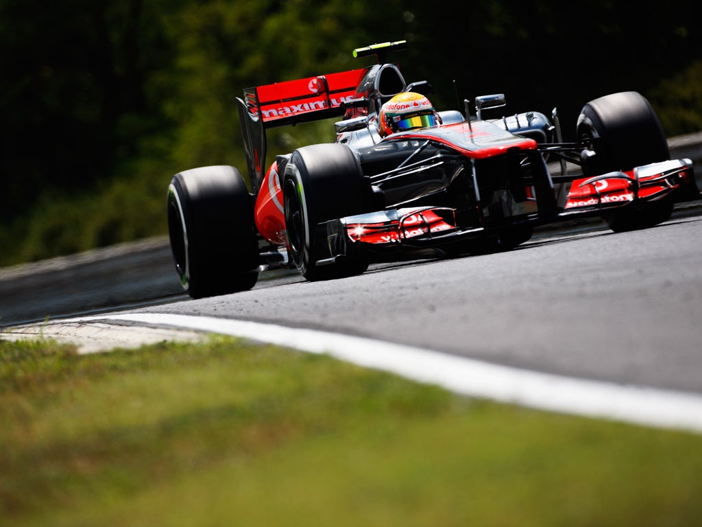 Lewis Hamilton in action in Hungary