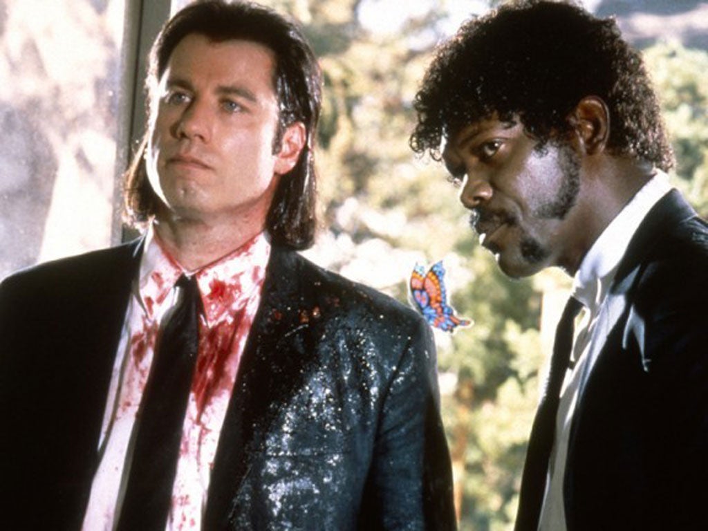 Pulp Fiction: Tarantino’s first feature, with Weinstein as an
executive producer, won prizes for its mix of pop culture references and cinematic allusions. It also included trademark
gore