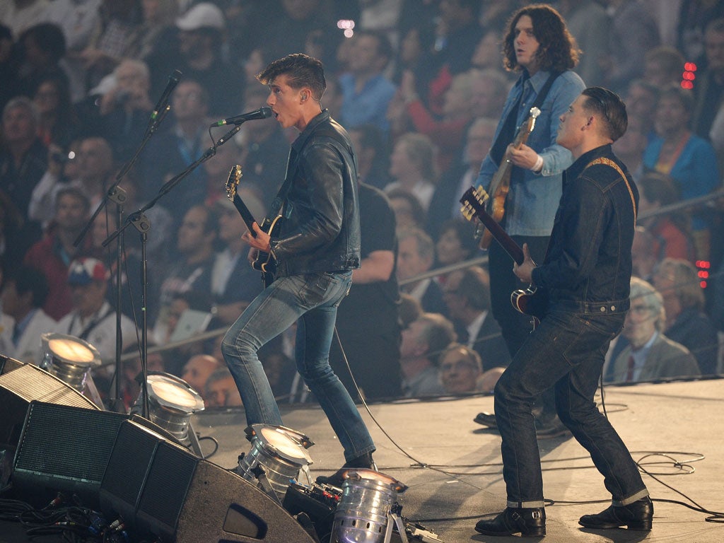 The Arctic Monkeys performing at the Olympics opening ceremony