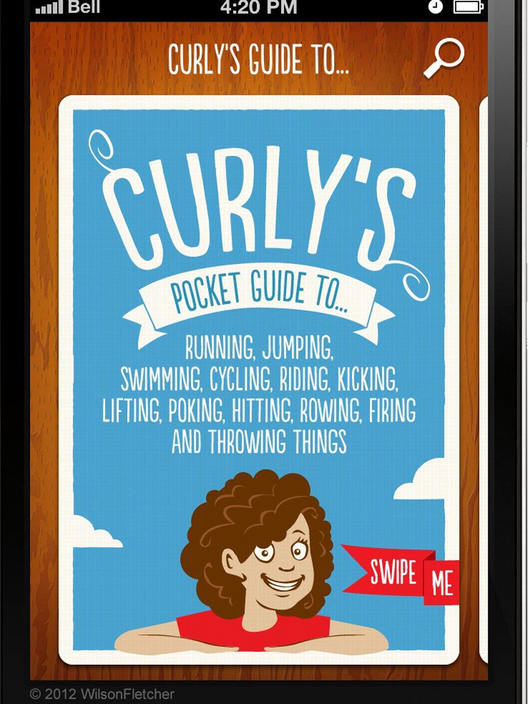 <b>The app</b>
<BR />Curly's Pocket Guide features user-friendly graphics and little-known facts to demystify the rules of all the Olympic sports. <a href="http://www.curlyspocketguide.com">Curlyspocketguide.com</a>
