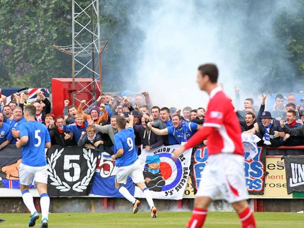Andy Little celebrates his goal