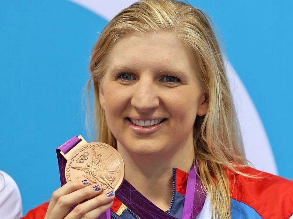 Rebecca Adlington with her bronze