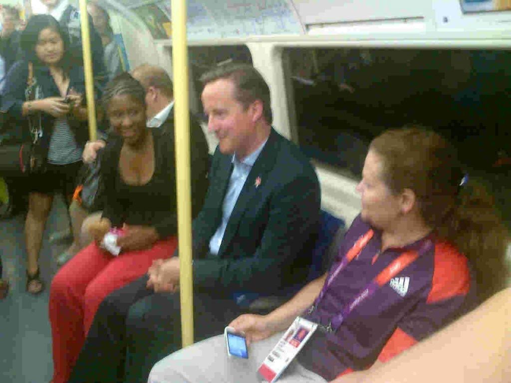 Prime Minister David Cameron on the Circle Line