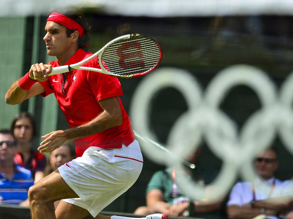 July 30, 2012: Roger Federer in action at Wimbledon