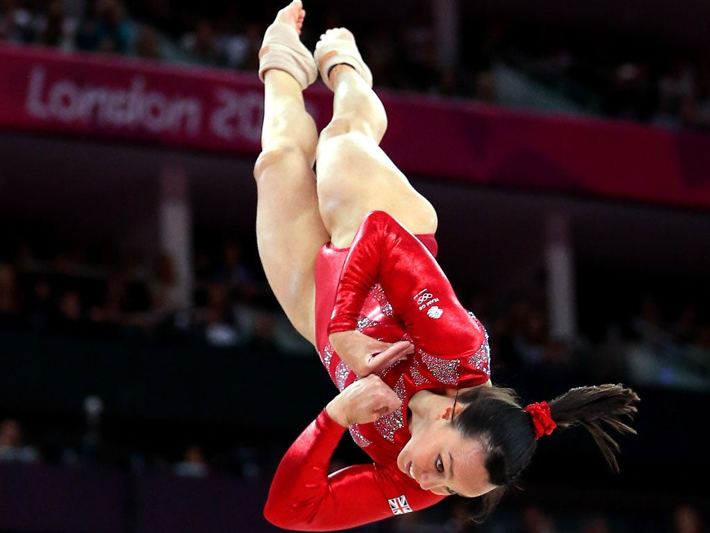 Beth Tweddle wowing onlookers on day 2 of the Olympic Games