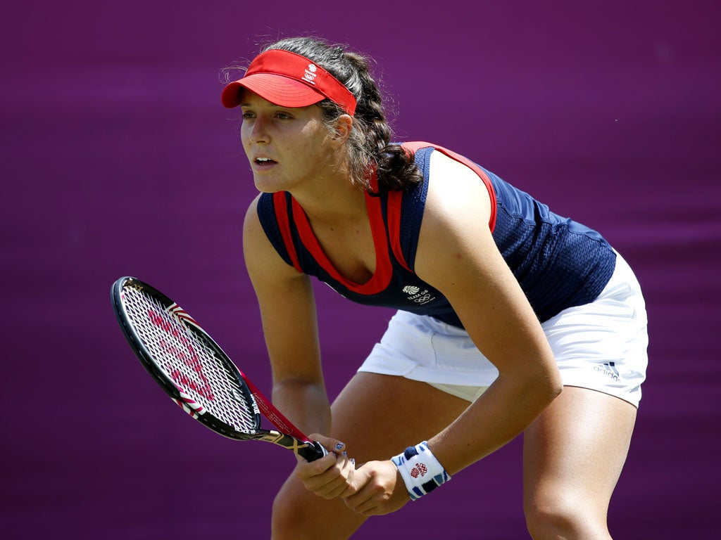 Robson, who will play in the mixed doubles with Andy Murray, traded blow for blow with the third seed in the first set in particular before going down 7-6 (7/5) 6-3.