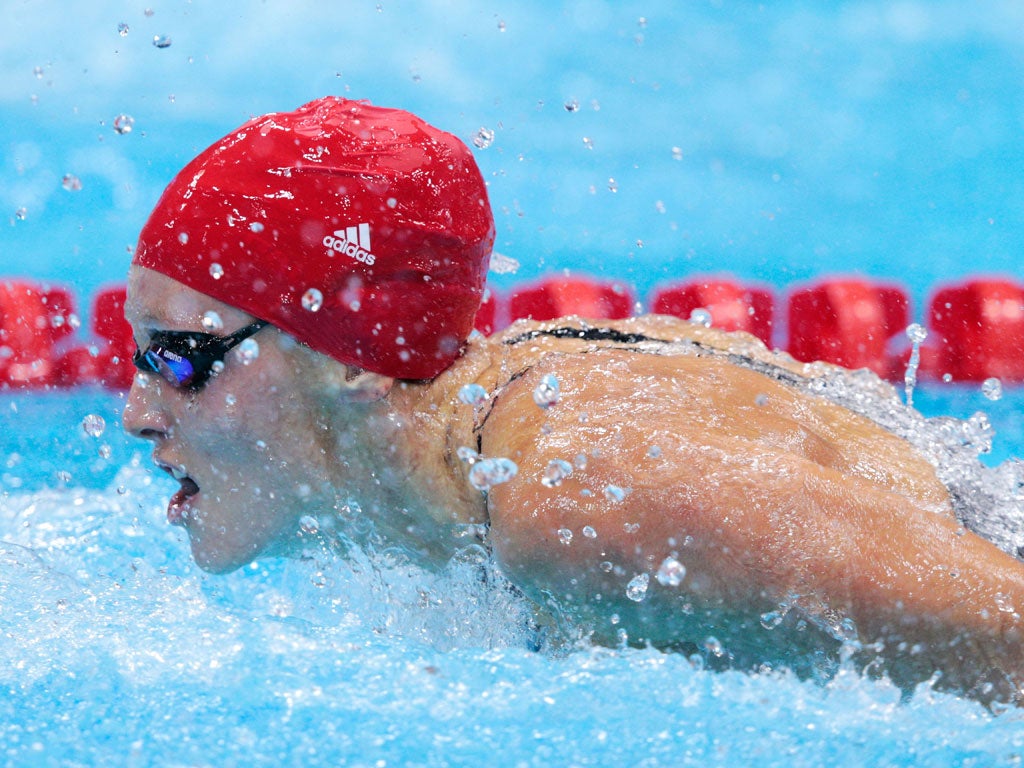 August 1, 2012: Fran Halsall in action at the Aquatics Centre