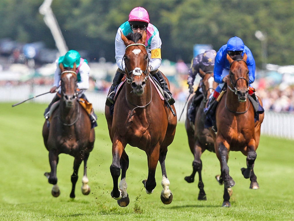 Tom Queally gives Frankel his head to power clear of Farhh