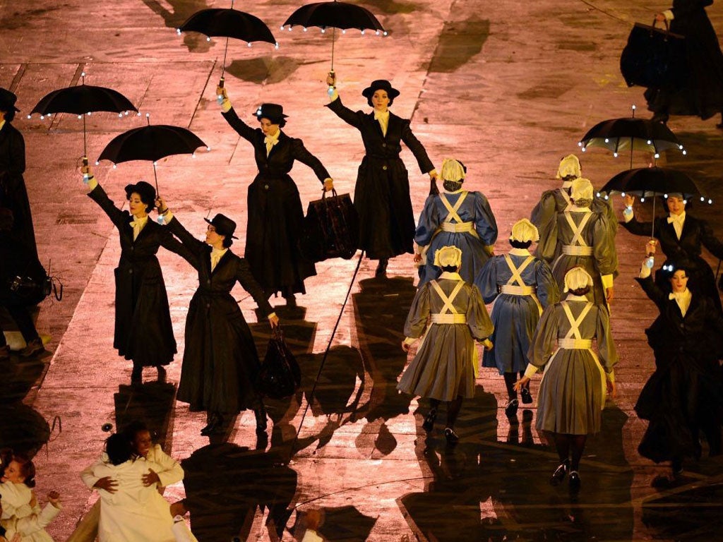 Mary Poppins, at the opening ceremony of the London Olympics 2012