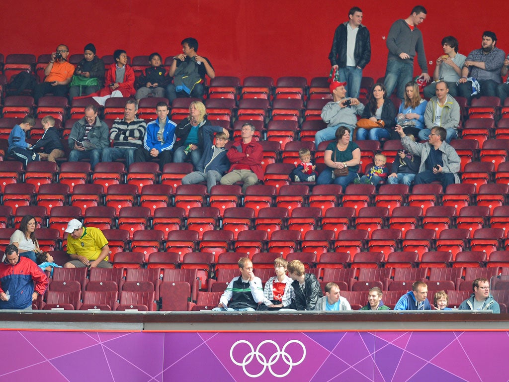 One of many images of the empty seats at Olympic events