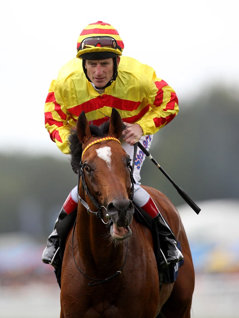 Saddler's Rock, ridden by Johnny Murtagh, after winning the Artemis Goodwood Cup