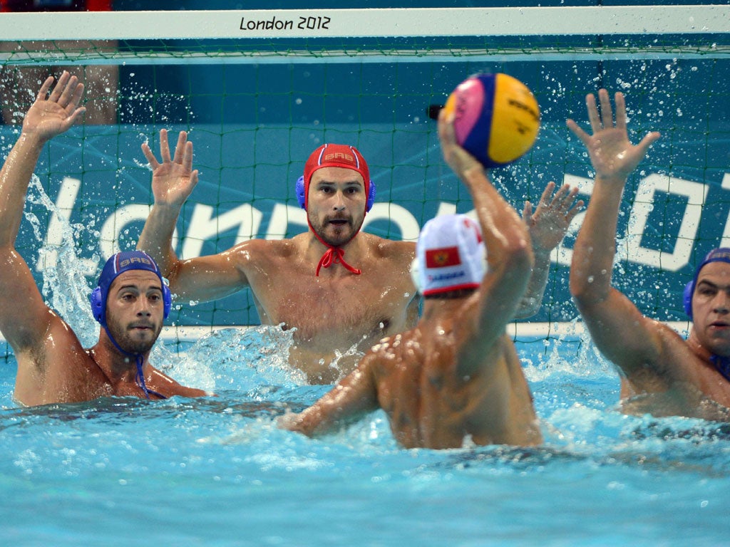 Montenegro take on neighbours Serbia in the water polo yesterday