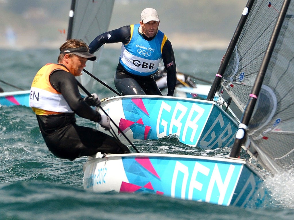 Ben Ainslie lies just three points behind his Danish rival after a fine day's work