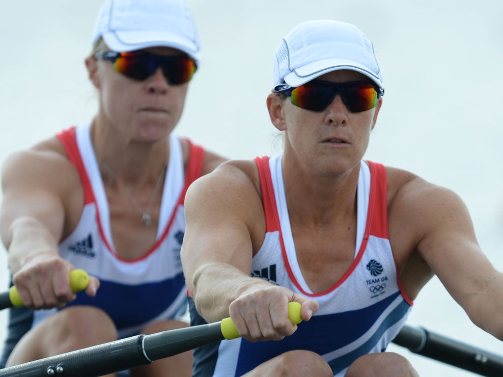 Katherine Grainger's (right) mother was so absorbed in the Olympics that she momentarily forgot about her 43-year wedding anniversary