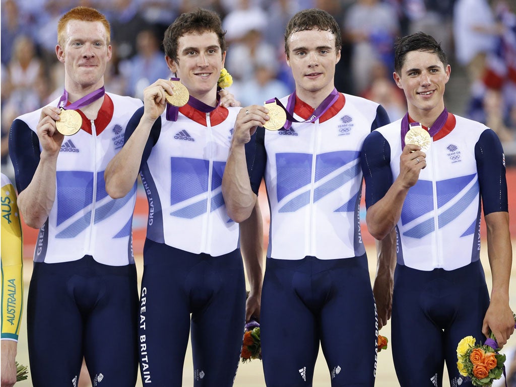 A rather baby-faced Thomas was part of GB’s golden team pursuit squad at London 2012