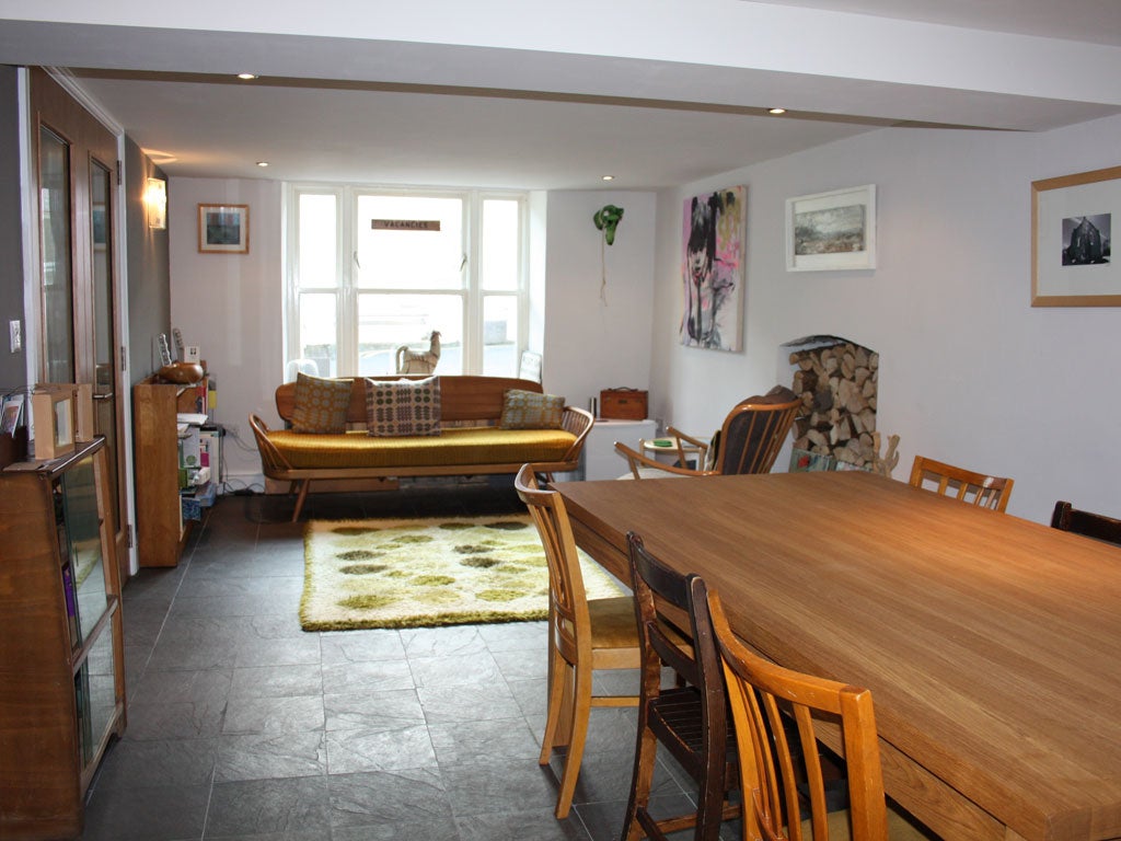Welsh welcome: Breakfast is served at a table in the living/dining
room