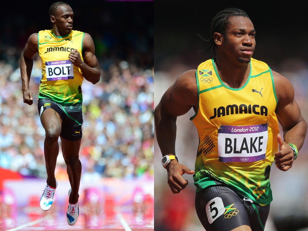 <b>Usain Bolt vs Yohan Blake</b>
<br />Bolt, left, was beaten by his Jamaica teammate and world champion Blake in the first round of the 100m race. But both were beaten by the American Ryan Bailey