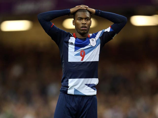 August 4, 2012: Daniel Sturridge reacts after seeing his penalty saved