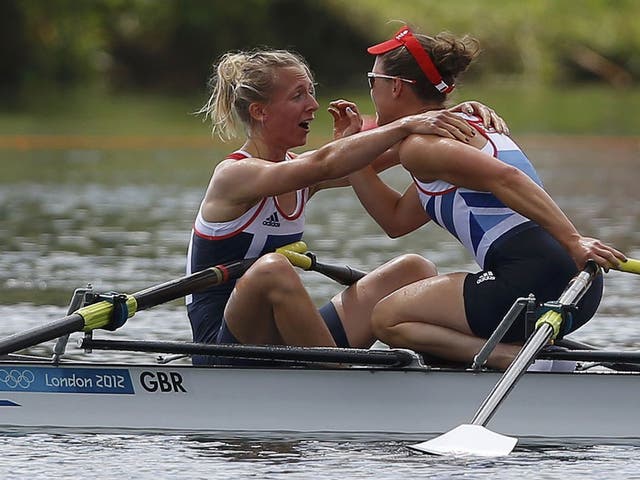 Sophie Hosking and Katherine Copeland enjoy that winning feeling