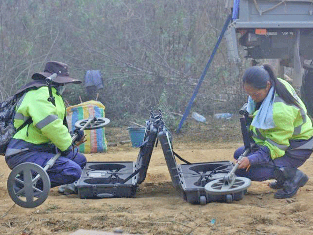 An all-woman mine-clearing team in Laos