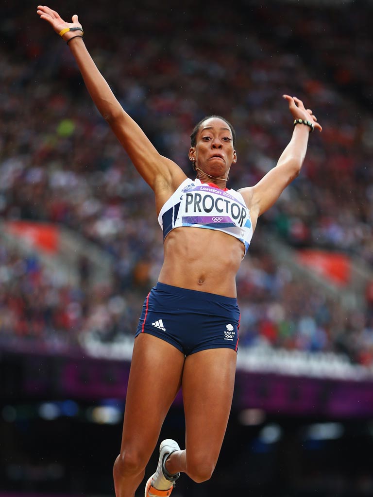 August 7, 2012: Shara Proctor of Team GB leaps into the final of the long jump