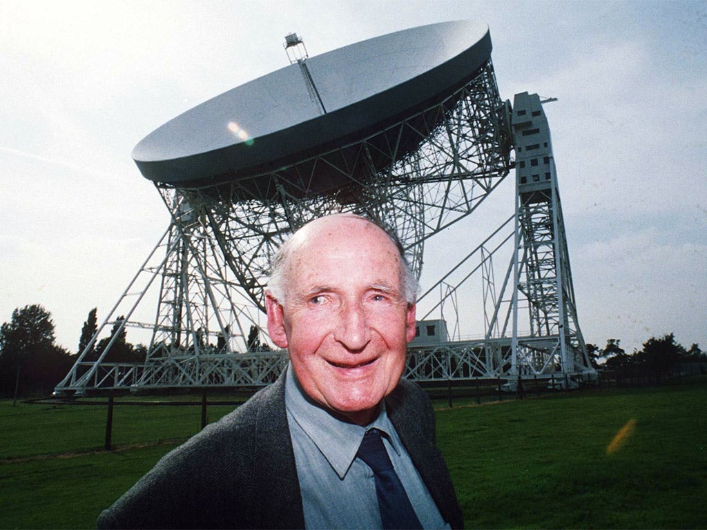 Sir Bernard Lovell at the Jodrell Bank Observatory