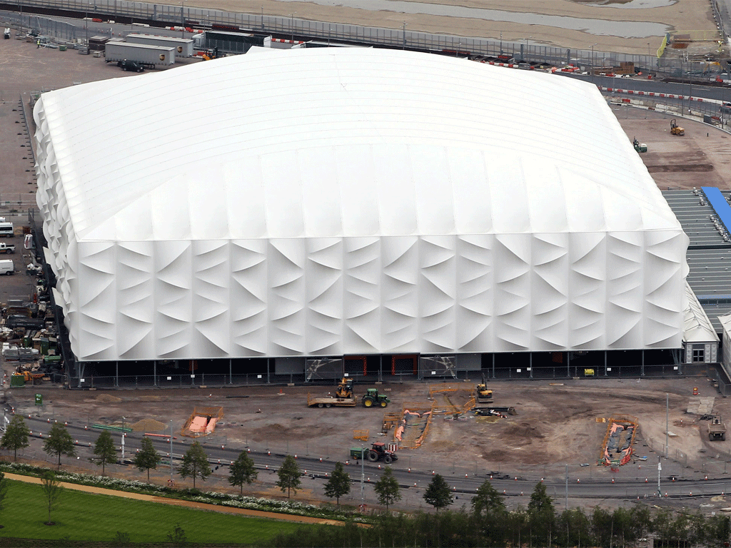 The basketball arena in the Olympic Park