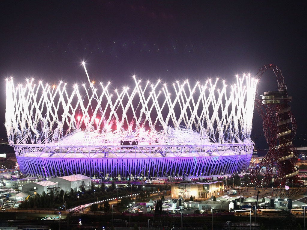 The Olympic Stadium during the opening ceremony