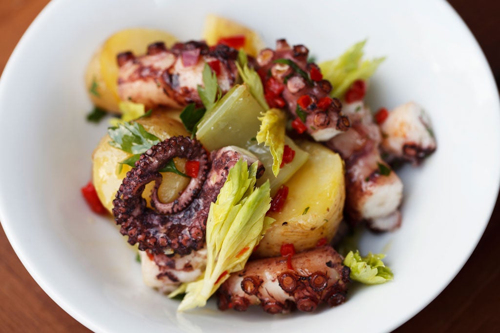 Warm octopus salad