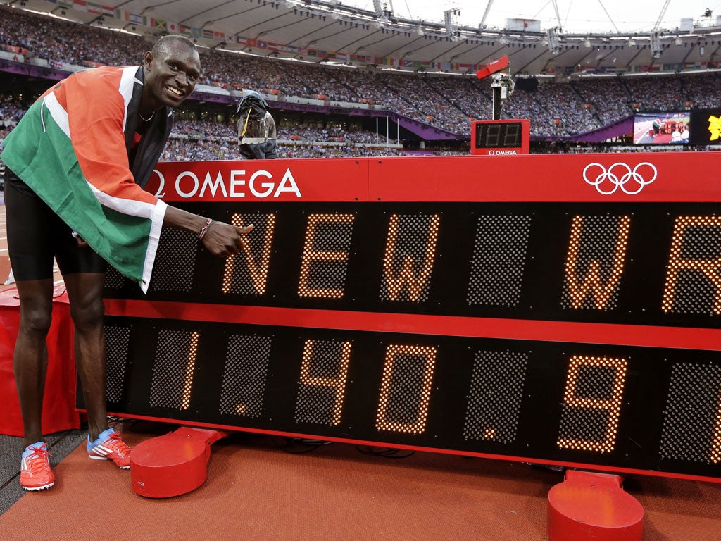 David Rudisha delights in setting a new world record last night