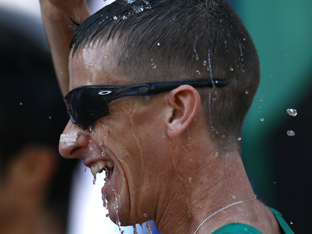 Staying cool: Robert Heffernan kept his feet on the ground for fourth place