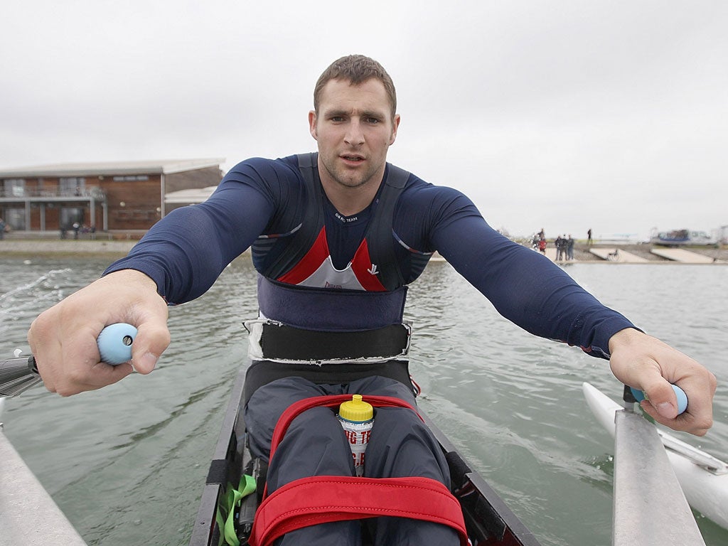 Tom Aggar training for the single sculls. He hasn’t lost in five years