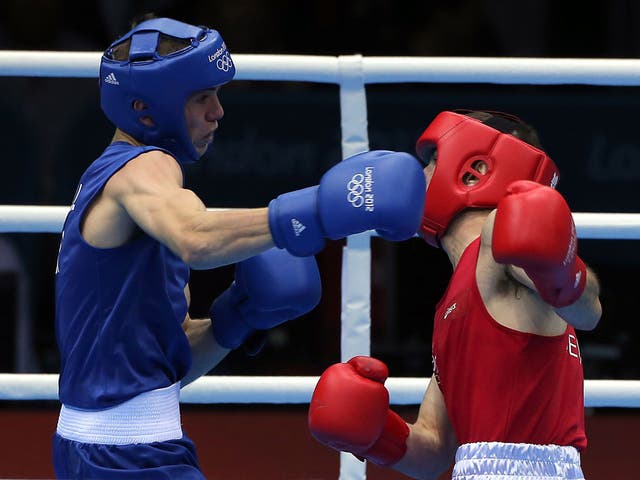 Luke Campbell catches John Joe Nevin with a right hook