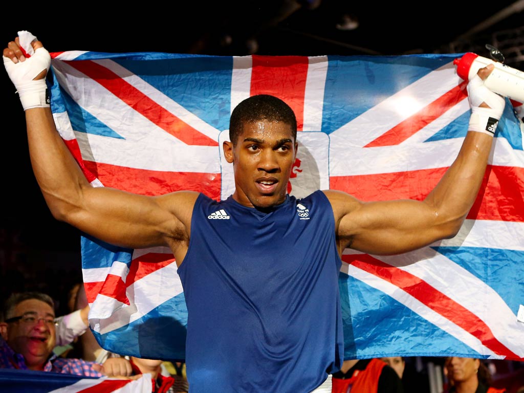 August 12, 2012: Anthony Joshua celebrates winning the gold medal
