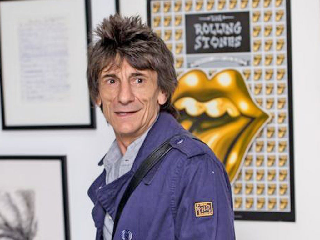 Rolling Stones rocker Ronnie Wood reveals secrets at an exhibition of his artwork at the Symbolic Pop-Up Showroom in Mayfair