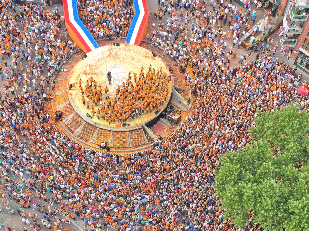 A ceremony honouring the Dutch Olympic team in Den Bosch, the Netherlands